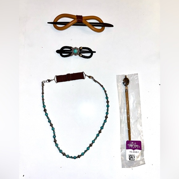 Lila Rose hair accessories lot 2 clips, 1 headband, 1 hair stick - Picture 1 of 4